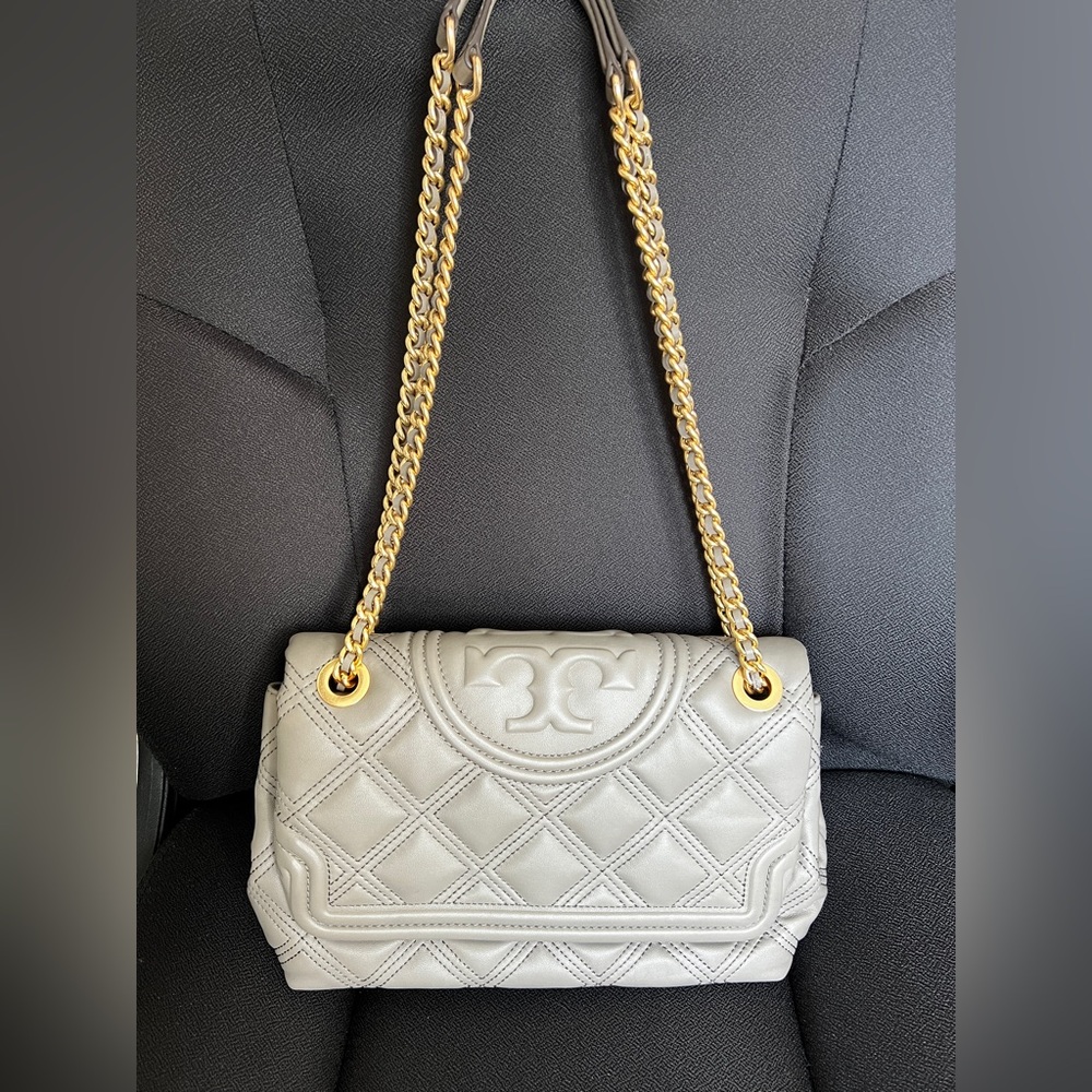 FLEMING SOFT CONVERTIBLE SHOULDER BAG - Gray Heron